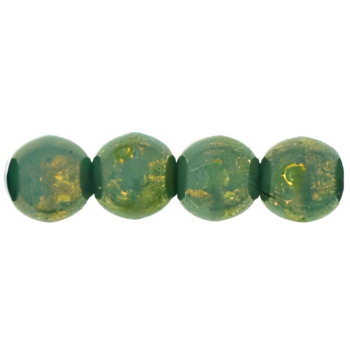 Czech Round Beads 4mm Turquoise - Bronze Picasso