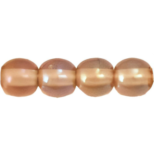 Czech Round Beads 4mm Luster Iris - Smoky Topaz