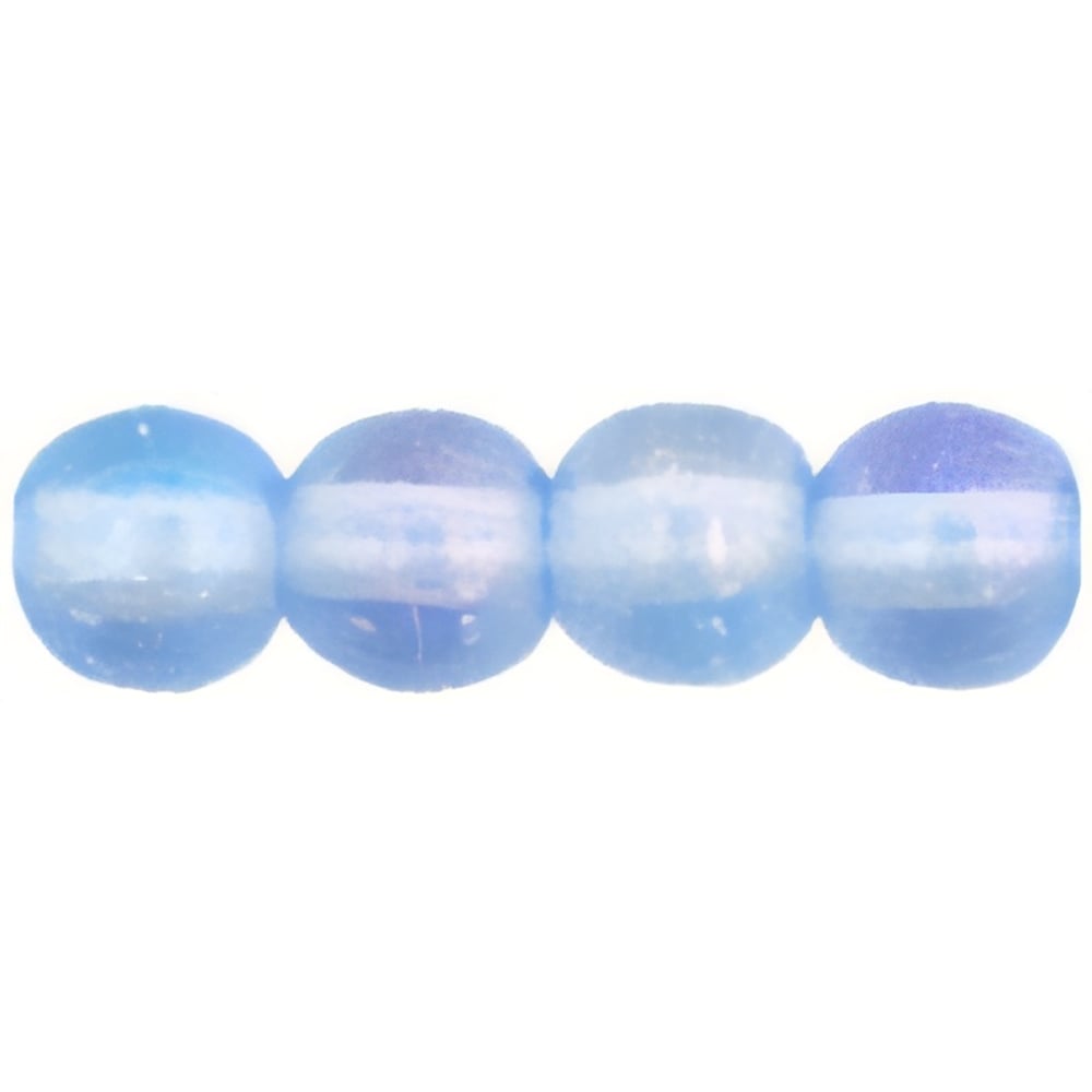 Czech Round Beads 4mm Luster Iris - Lt Sapphire