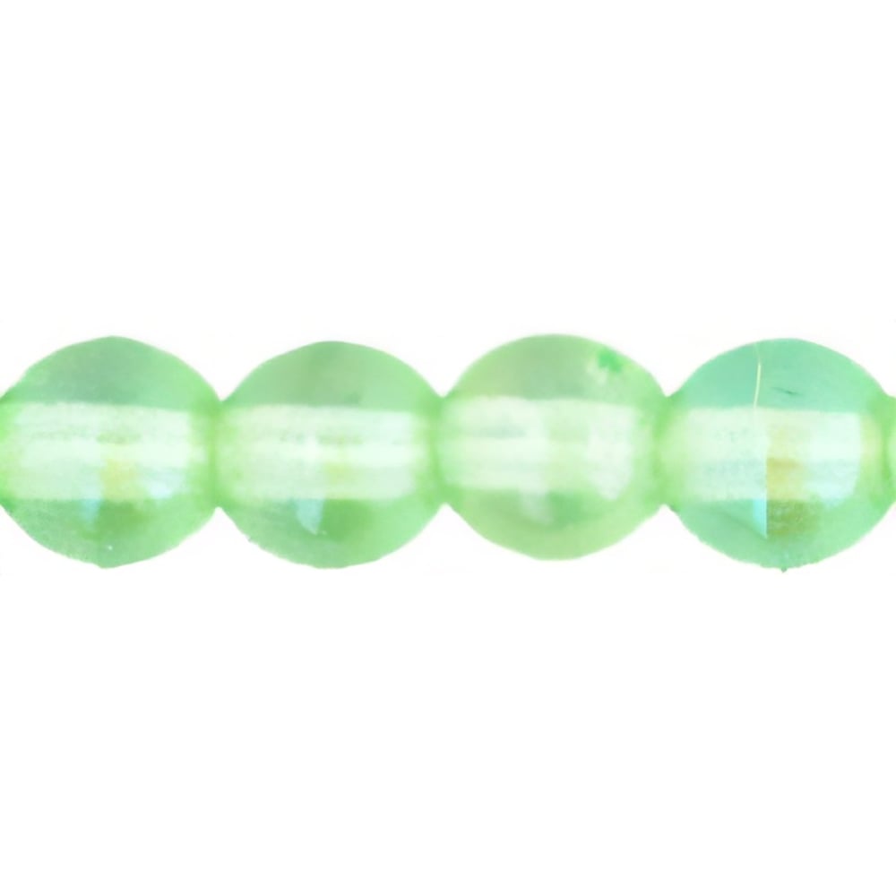 Czech Round Beads 4mm Luster Iris - Peridot