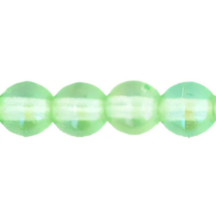 Czech Round Beads 4mm Luster Iris - Peridot
