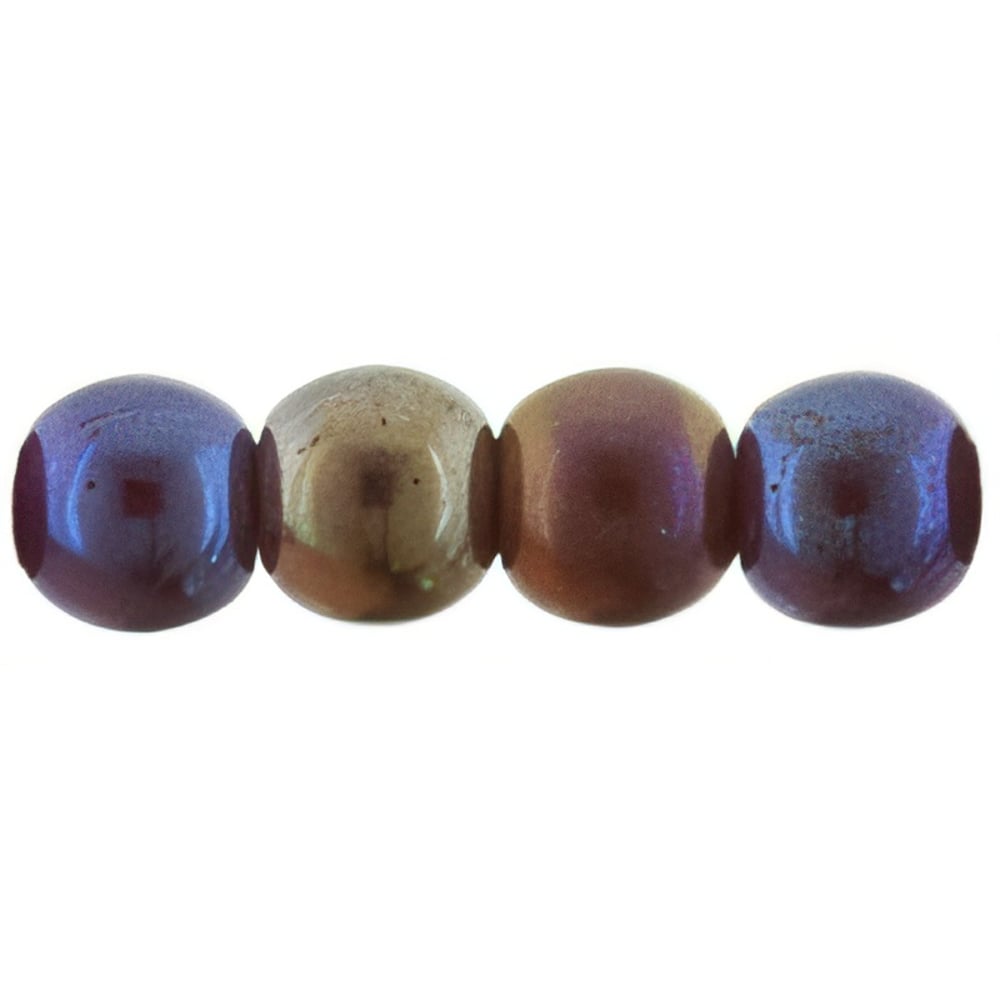 Czech Round Beads 4mm Luster Iris - Ruby