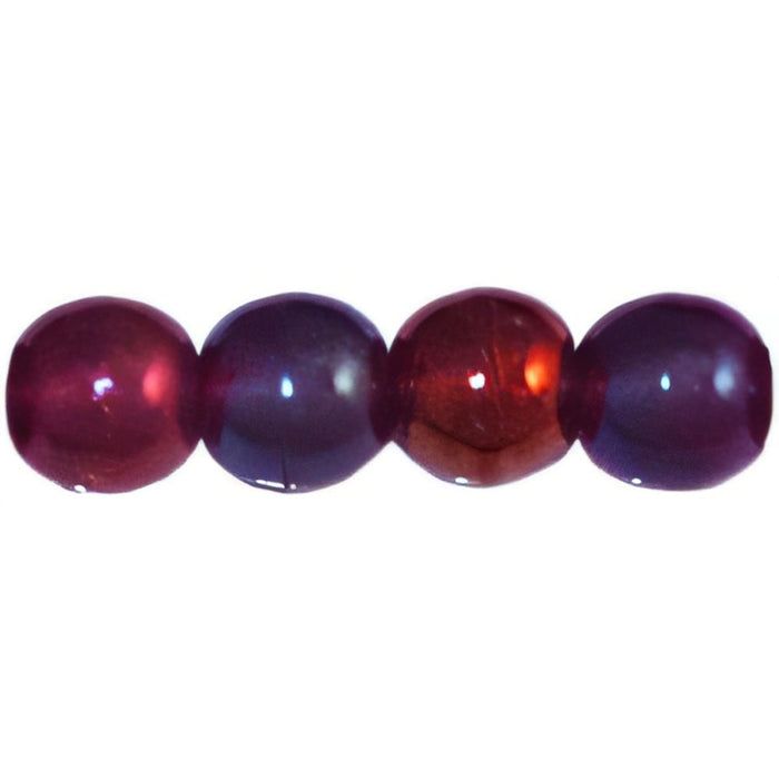 Czech Round Beads 4mm Luster Iris - Garnet