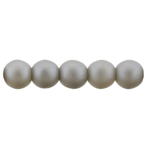 Czech Glass Pearls 4mm Matte - Silver