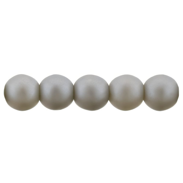 Czech Glass Pearls 4mm Matte - Silver