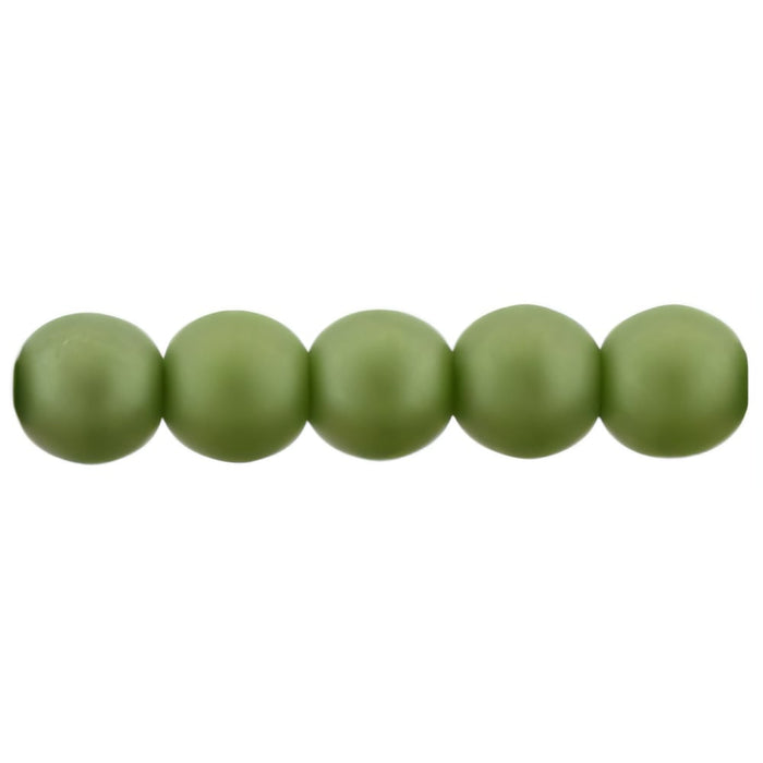 Czech Glass Pearls 4mm Matte - Olive