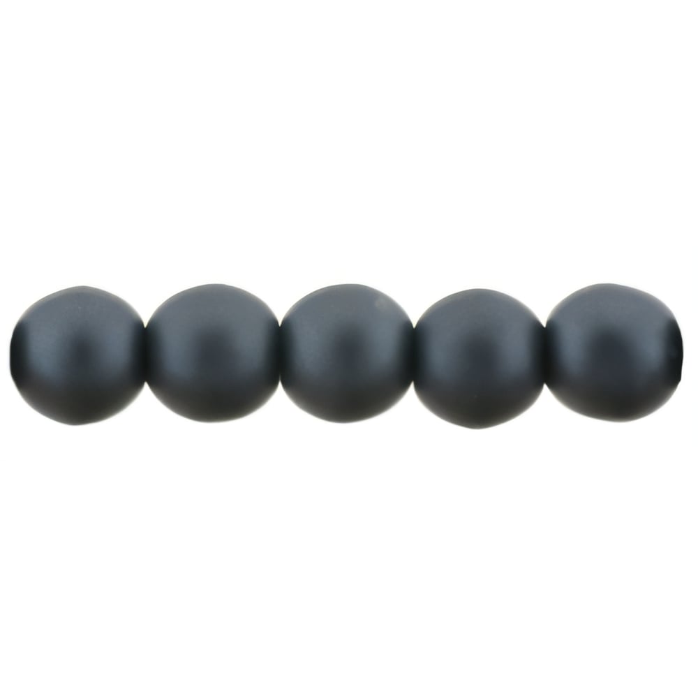 Czech Glass Pearls 4mm Matte - Charcoal