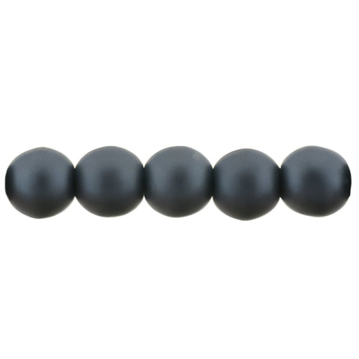 Czech Glass Pearls 4mm Matte - Charcoal