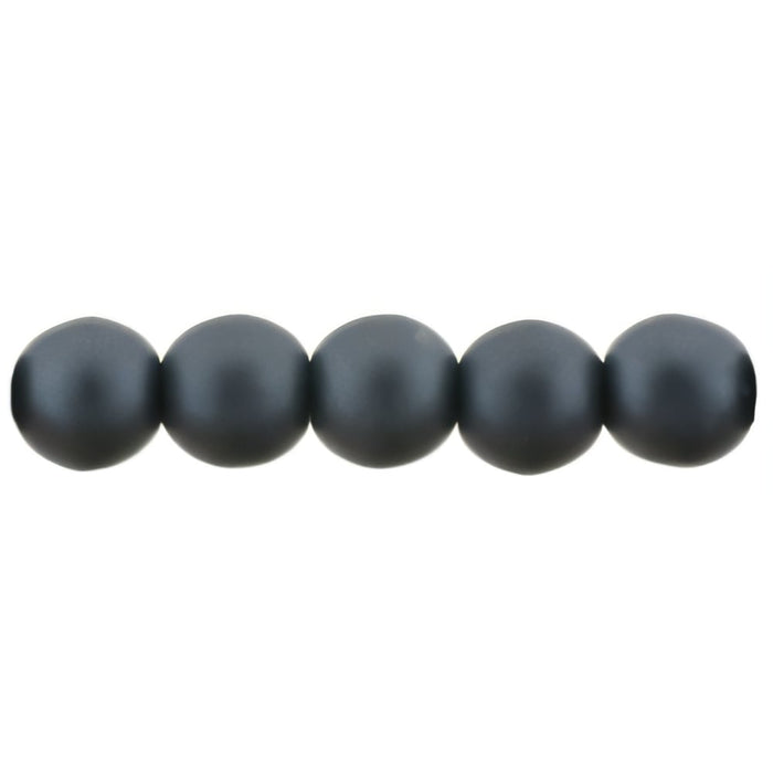 Czech Glass Pearls 4mm Matte - Charcoal