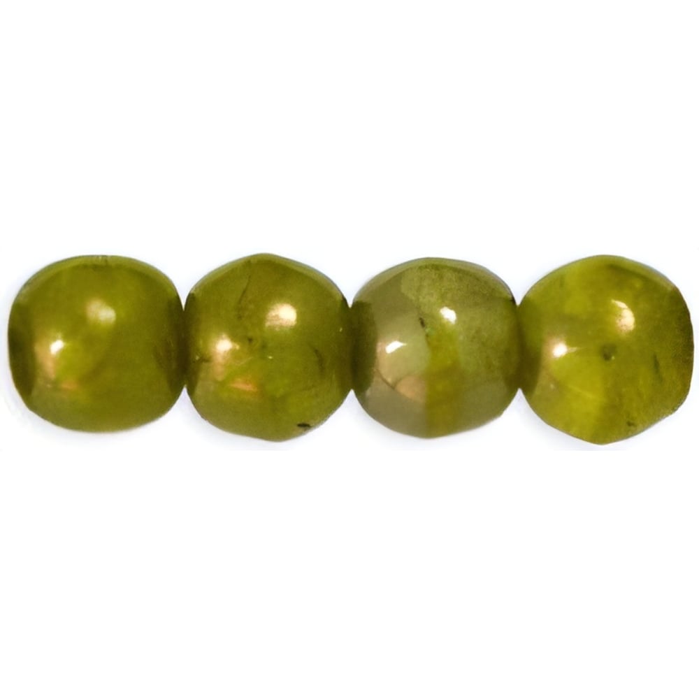 Czech Round Beads 4mm Yellow Coral - Moon Dust