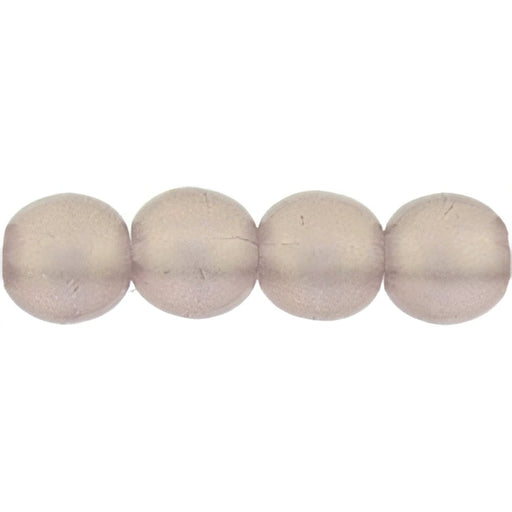 Czech Round Beads 4mm Sueded Gold Med Amethyst