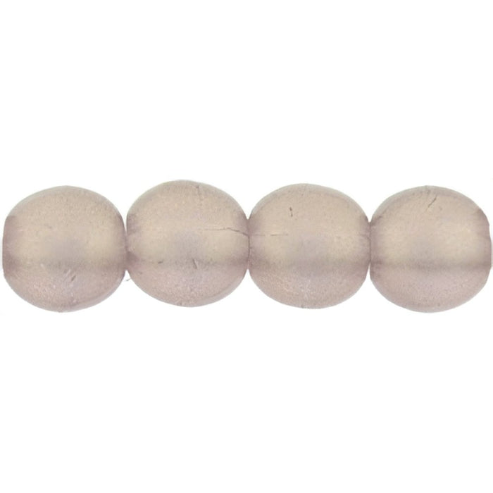 Czech Round Beads 4mm Sueded Gold Med Amethyst
