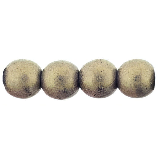 Czech Round Beads 4mm Sueded Gold Tanzanite