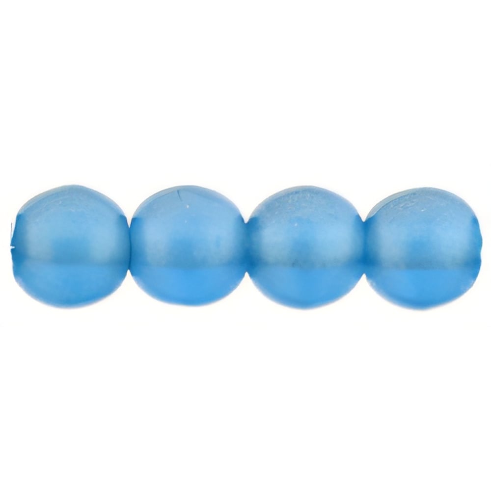 Czech Round Beads 4mm Sueded Gold Capri Blue