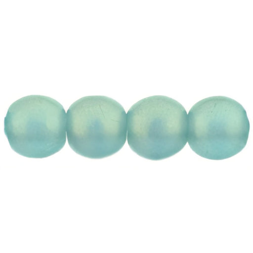 Czech Round Beads 4mm Sueded Gold Lt Teal