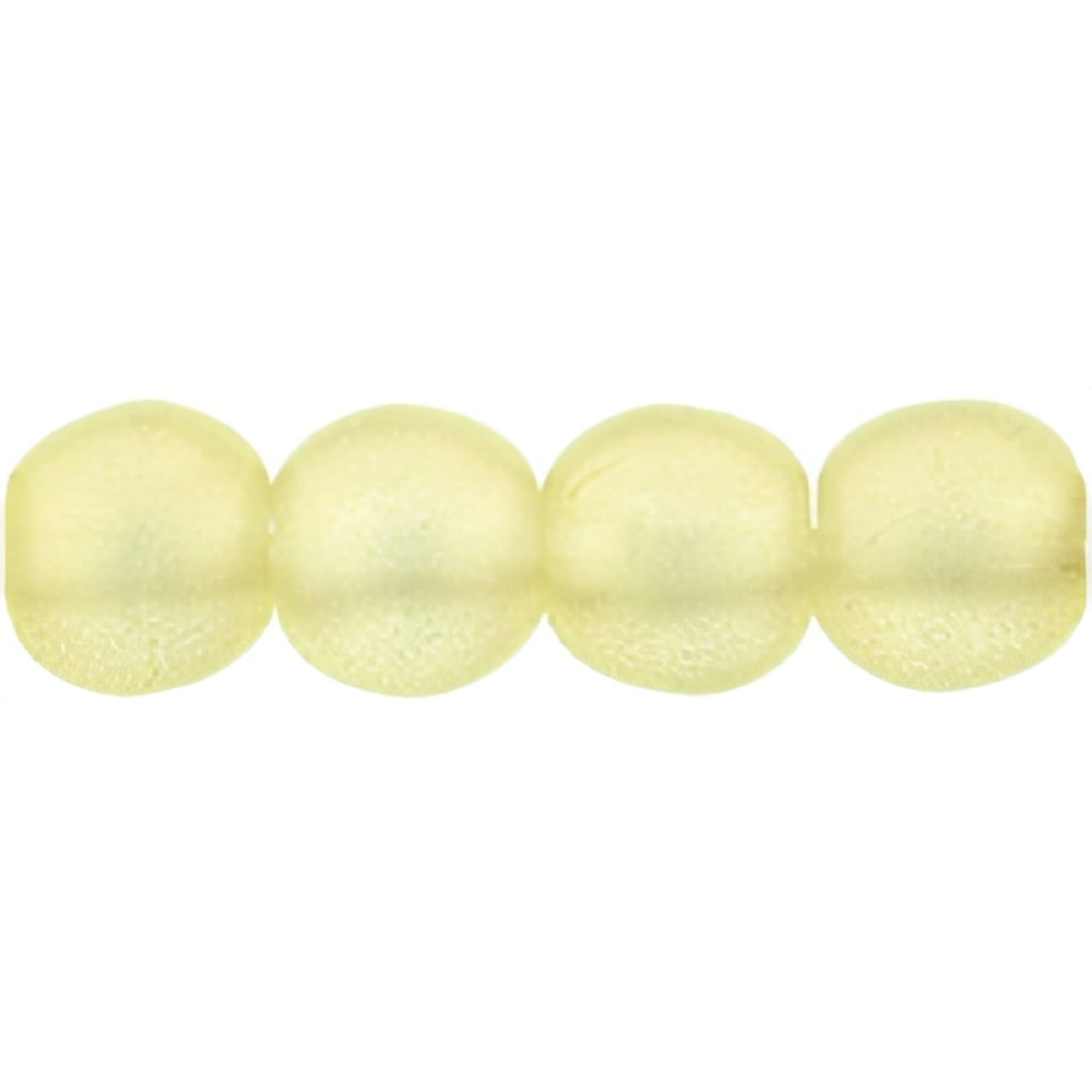 Czech Round Beads 4mm Sueded Gold Jonquil
