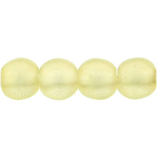 Czech Round Beads 4mm Sueded Gold Jonquil
