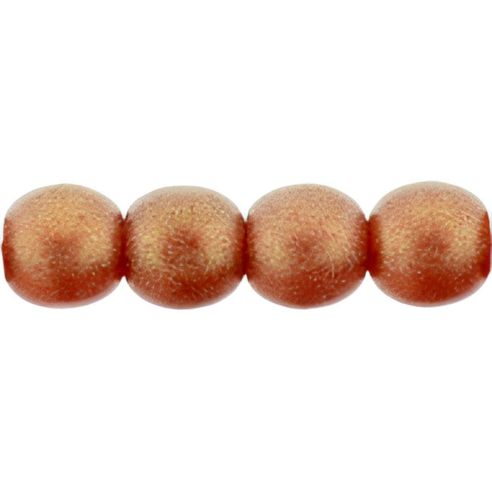 Czech Round Beads 4mm Sueded Gold Ruby