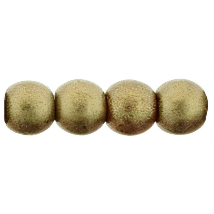 Czech Round Beads 4mm Sueded Gold Garnet