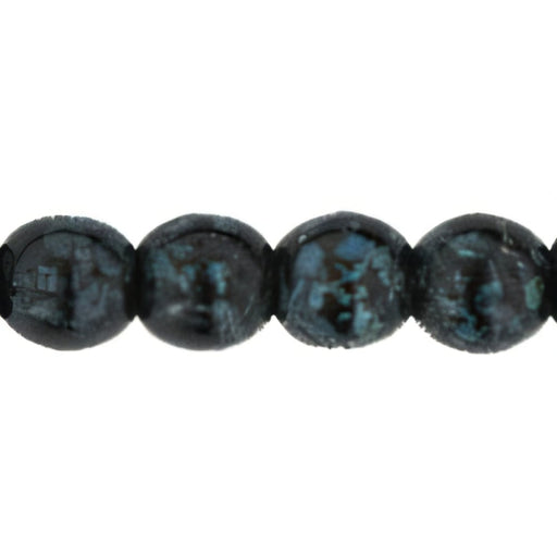 Czech Round Beads 4mm Jet - Picasso