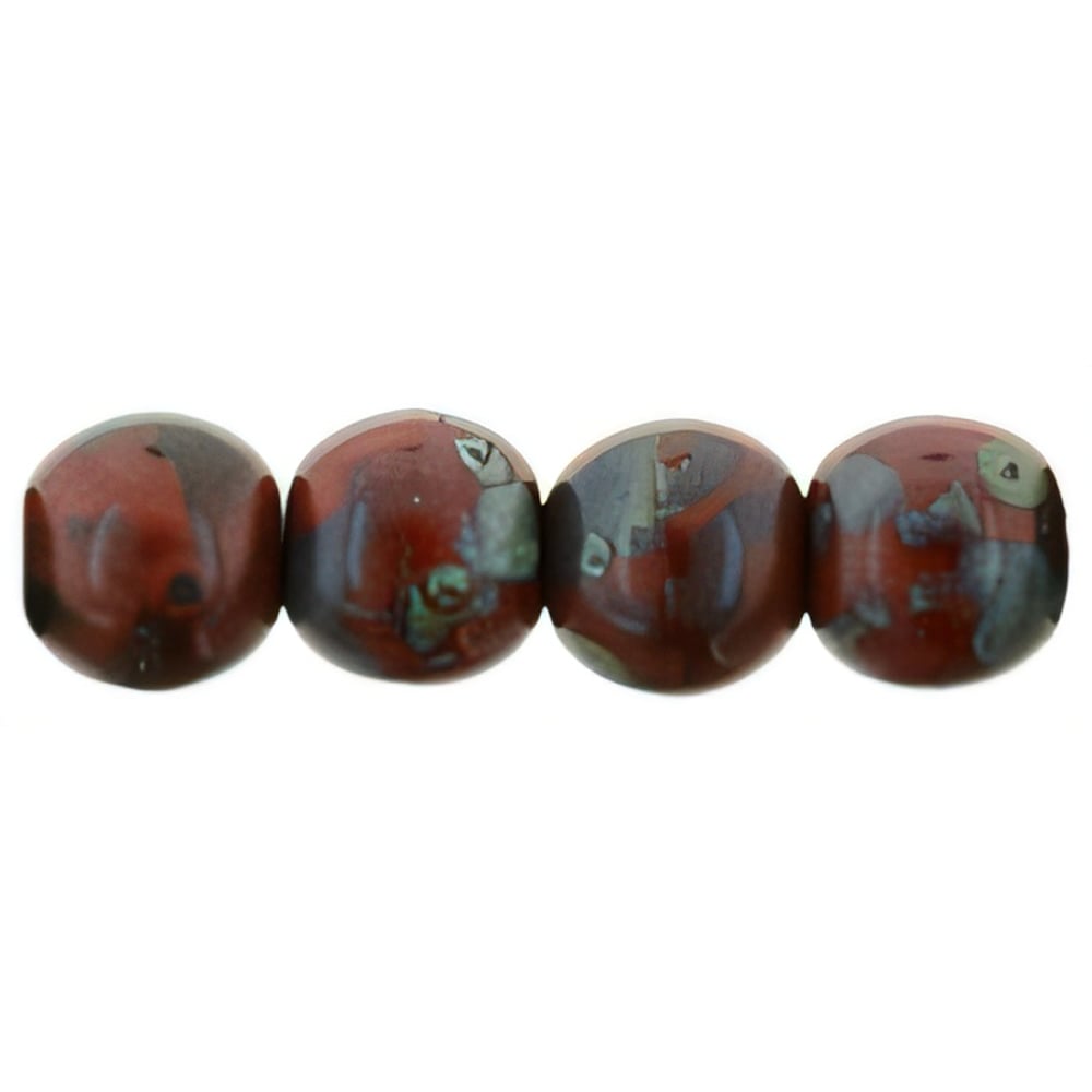Czech Round Beads 4mm Opaque Red - Picasso
