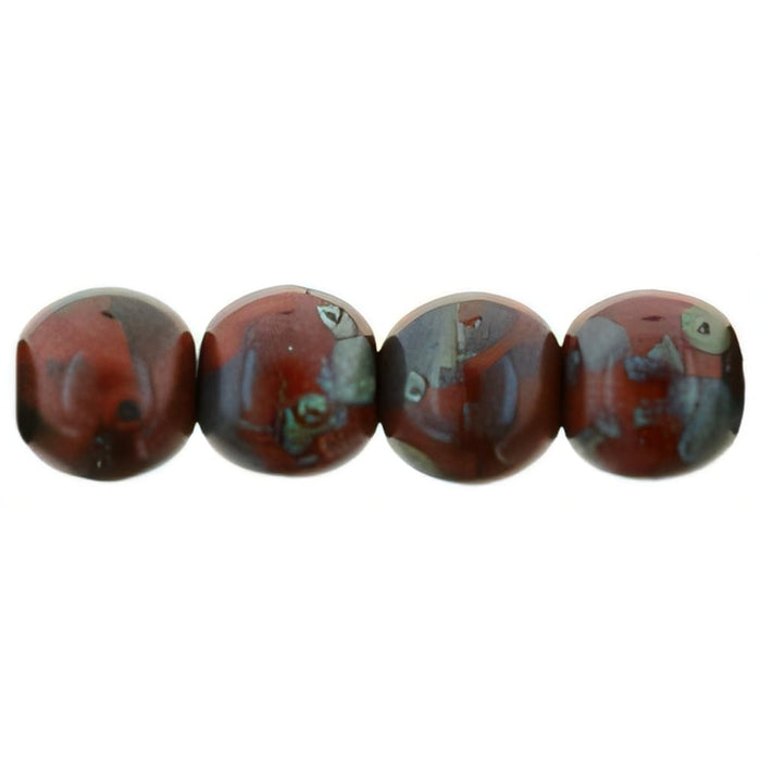 Czech Round Beads 4mm Opaque Red - Picasso