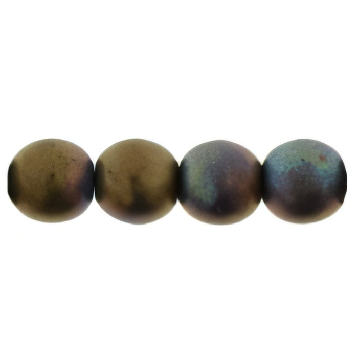 Czech Round Beads 4mm Jet - Matte Bronze Vega