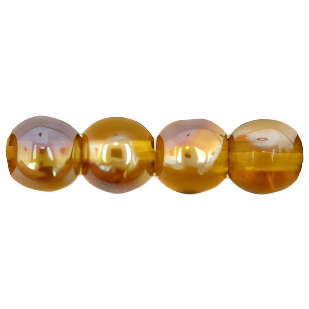 Czech Round Beads 4mm Dk Topaz - Celsian