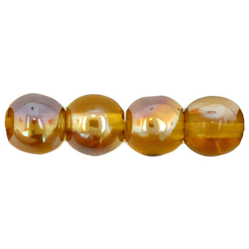 Czech Round Beads 4mm Dk Topaz - Celsian