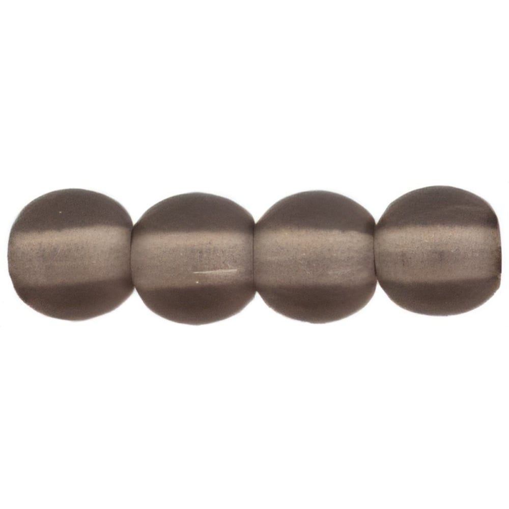 Czech Round Beads 4mm Matte - Smoky Topaz