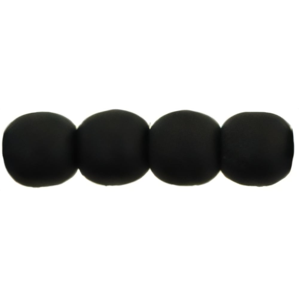 Czech Round Beads 4mm Matte - Jet