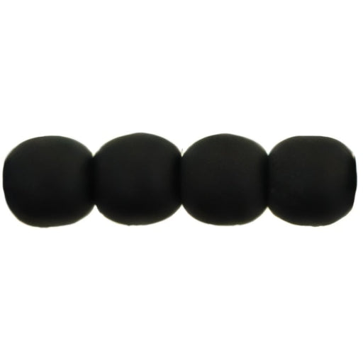 Czech Round Beads 4mm Matte - Jet