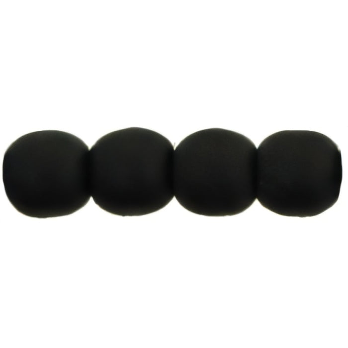 Czech Round Beads 4mm Matte - Jet