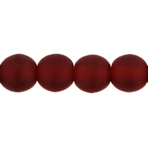 Czech Round Beads 4mm Matte - Ruby