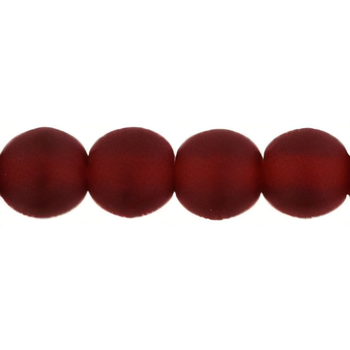 Czech Round Beads 4mm Matte - Ruby