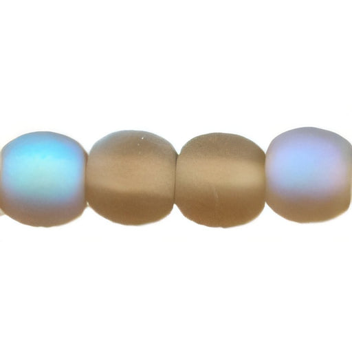 Czech Round Beads 4mm Matte - Smoky Topaz AB