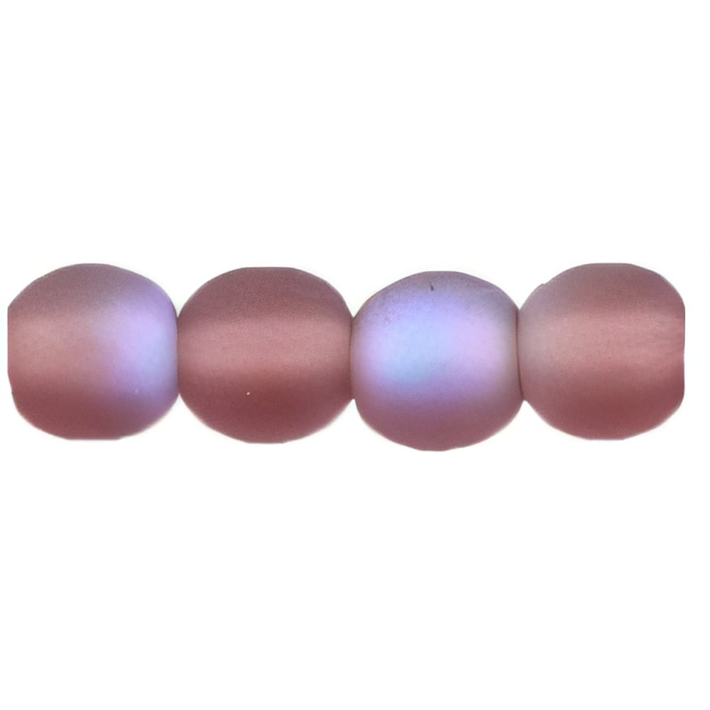 Czech Round Beads 4mm Matte - Amethyst AB