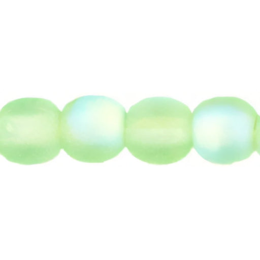 Czech Round Beads 4mm Matte - Peridot AB