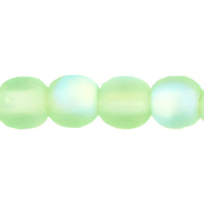 Czech Round Beads 4mm Matte - Peridot AB