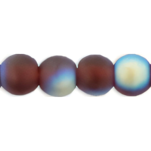 Czech Round Beads 4mm Matte - Ruby AB