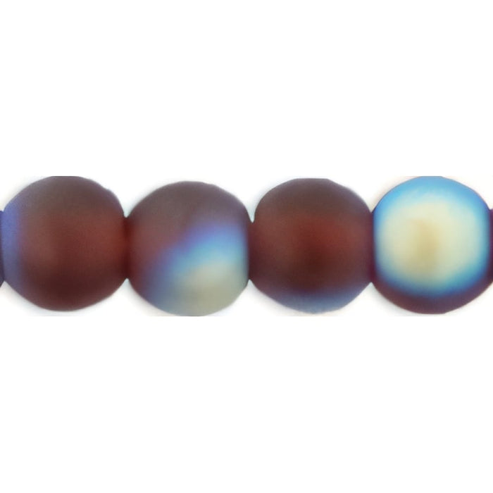 Czech Round Beads 4mm Matte - Ruby AB