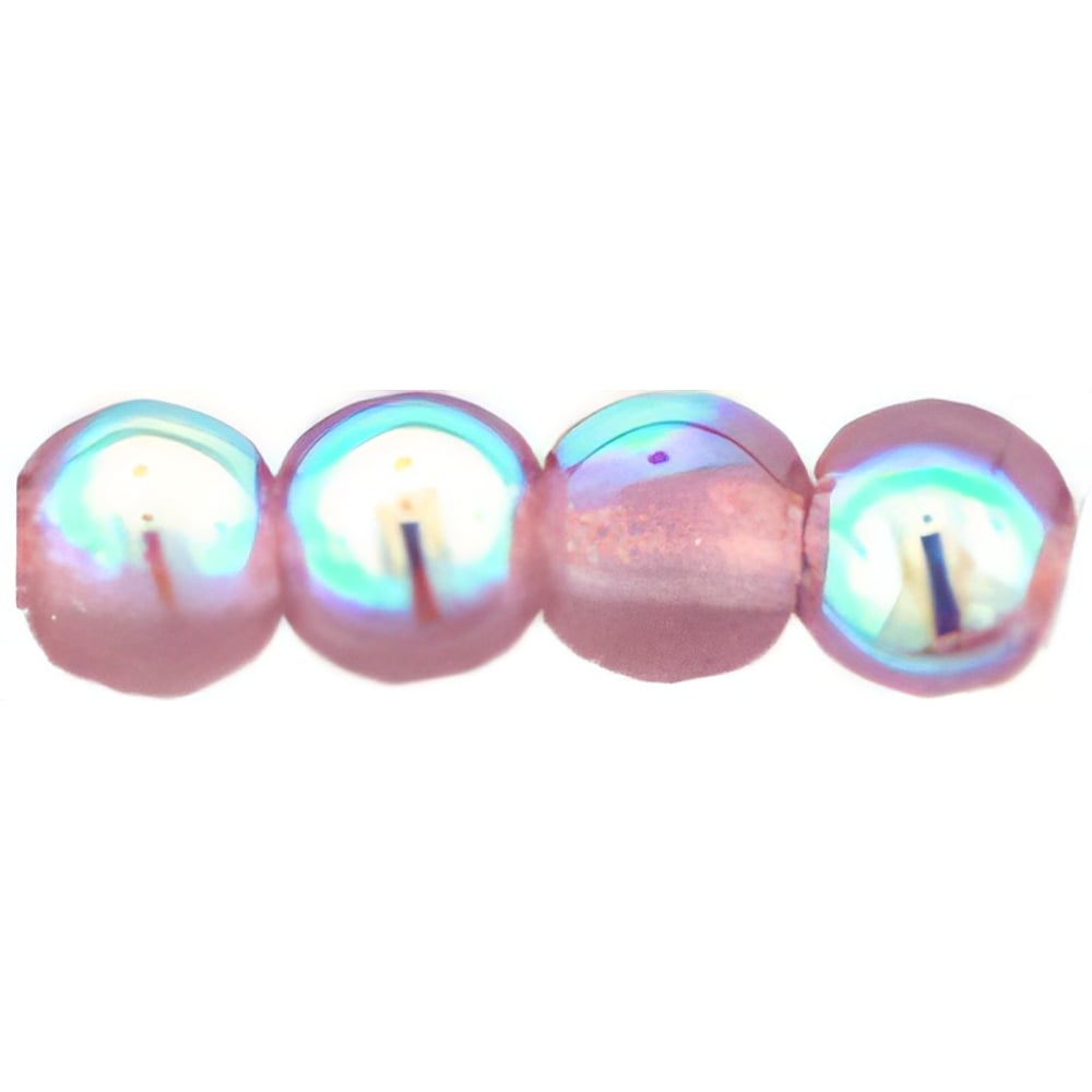 Czech Round Beads 4mm Med Amethyst AB
