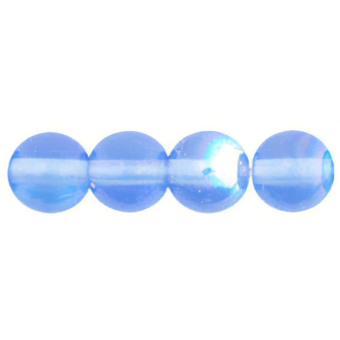 Czech Round Beads 4mm Med Sapphire AB