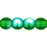 Czech Round Beads 4mm Green Emerald AB