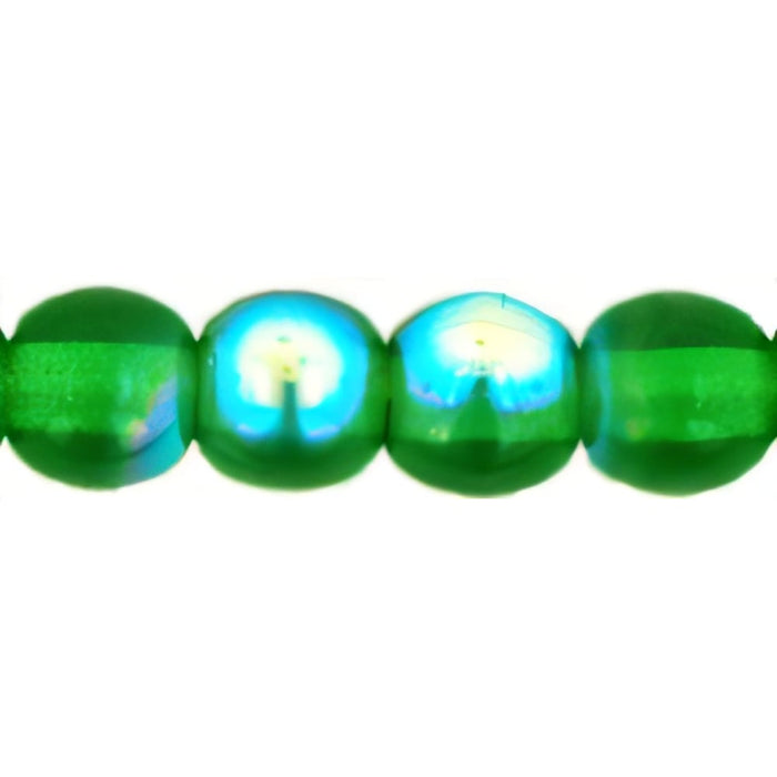 Czech Round Beads 4mm Green Emerald AB