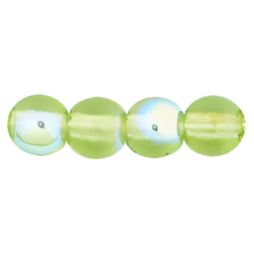 Czech Round Beads 4mm Olivine AB