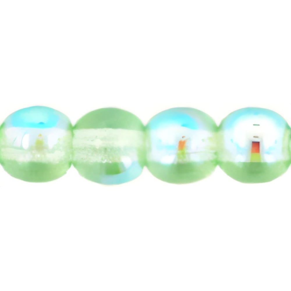 Czech Round Beads 4mm Peridot AB