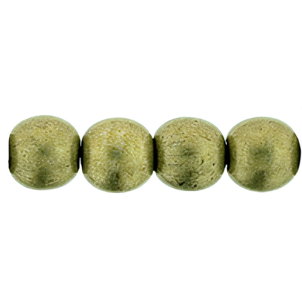 Czech Round Beads 6mm ColorTrends: Saturated Metallic Golden Lime (50pcs)