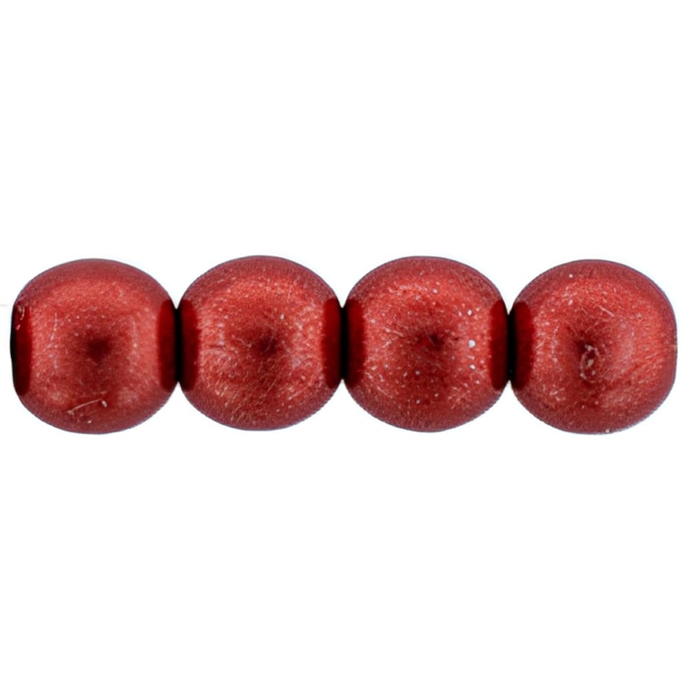 Czech Round Beads 6mm ColorTrends: Saturated Metallic Cherry Tomato (50pcs)