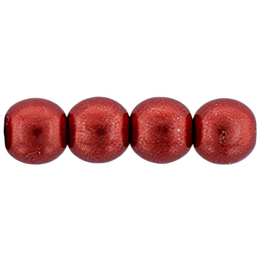 Czech Round Beads 6mm ColorTrends: Saturated Metallic Cherry Tomato (50pcs)